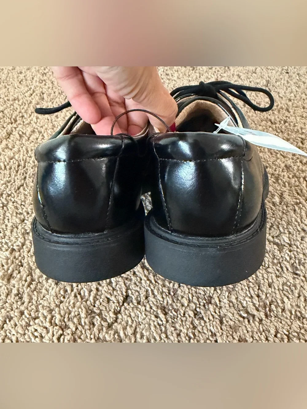 Cat & Jack Boys Black Lace Up Dress Shoes Size 4 Formal Special Occasion NWT